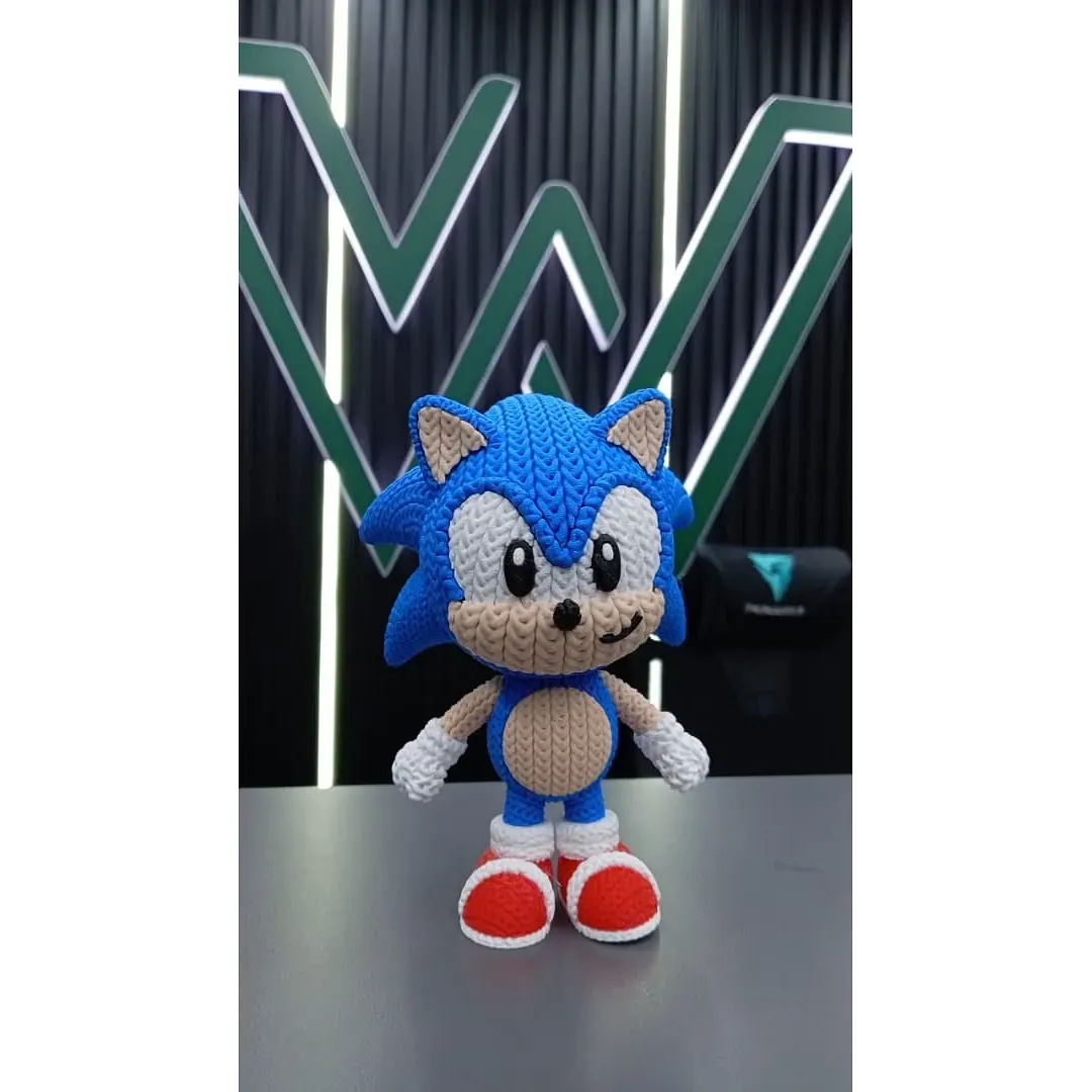Sonic Figura Impresión 3d Efecto Tejido Colección