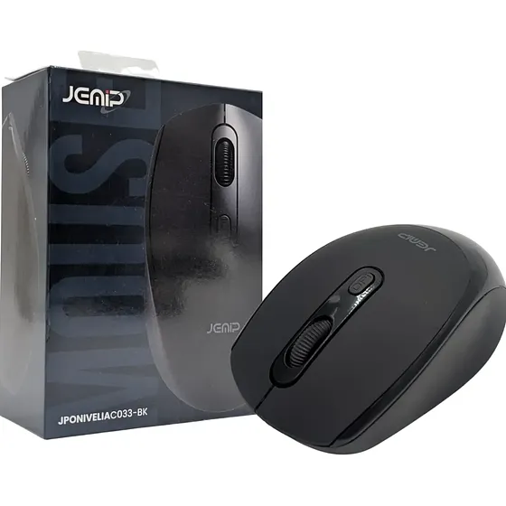 Mouse Jemip Nivelia Office 1600dpi 4 Botones Inalambrico Bt Negro
