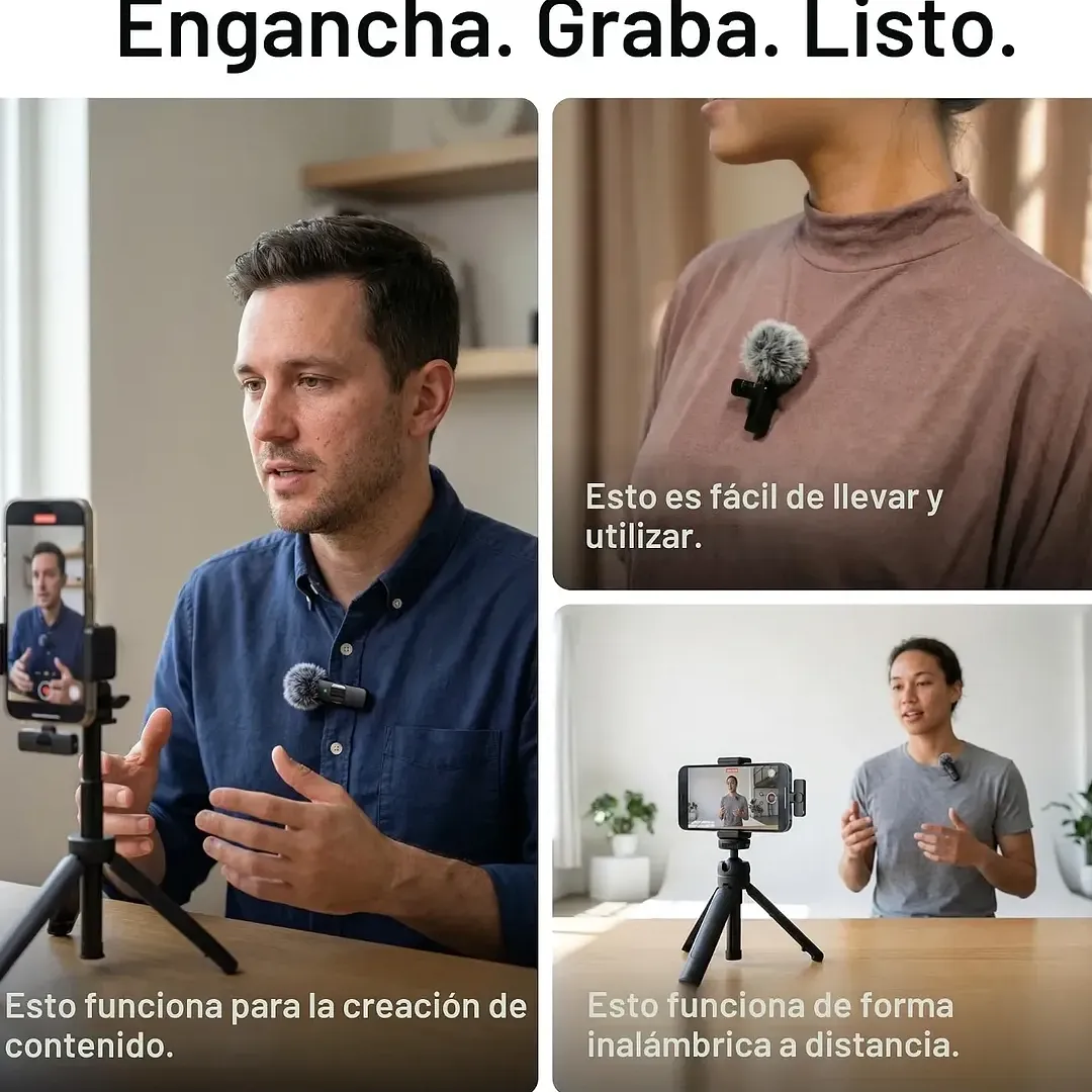 Micrófono Lavalier Inalámbrico Usb-c iPhone, iPad, Android