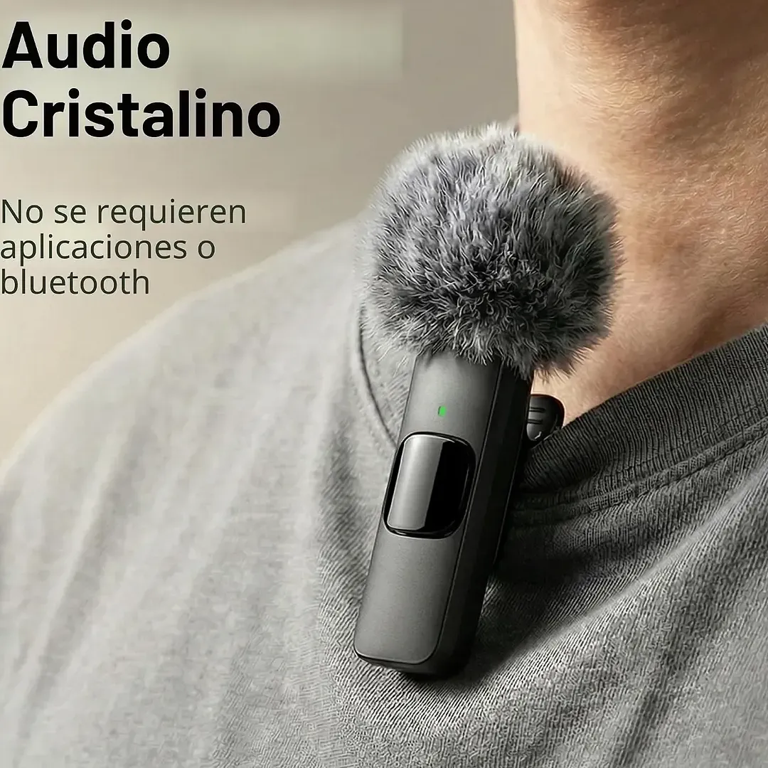 Micrófono Lavalier Inalámbrico Usb-c iPhone, iPad, Android
