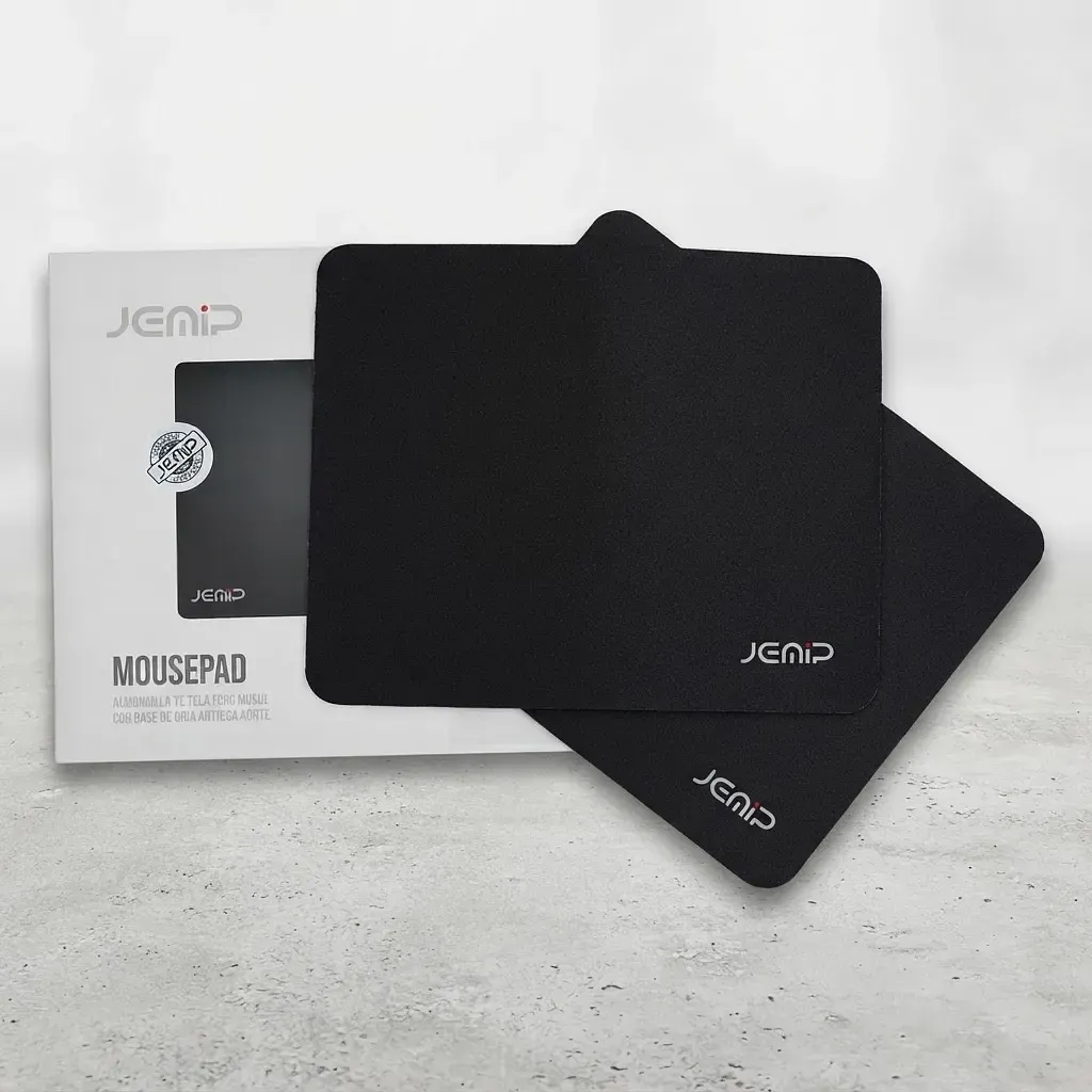 Mouse Pad Jemip Basic 2 Unidades Logo Jemip Negro