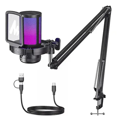 Kit Micrófono Profesional Maono Condensador Dgm20s Con Brazo
