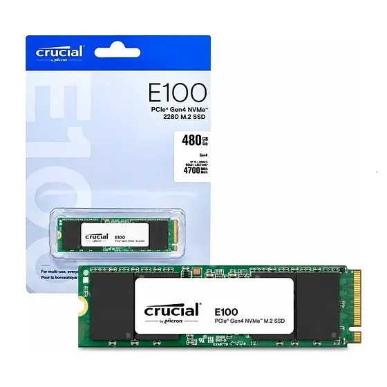 Ssd Crucial 480gb E100 Nvme M.2 2280 Pcie 4.0 Gen 4