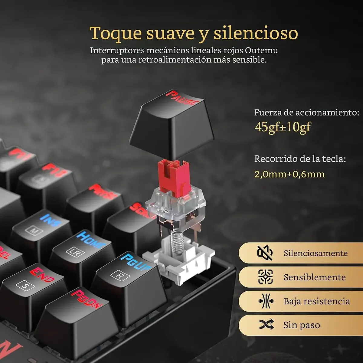 Teclado Mecanico Kumara Redragon K552rgb-1 Sp Red Rgb