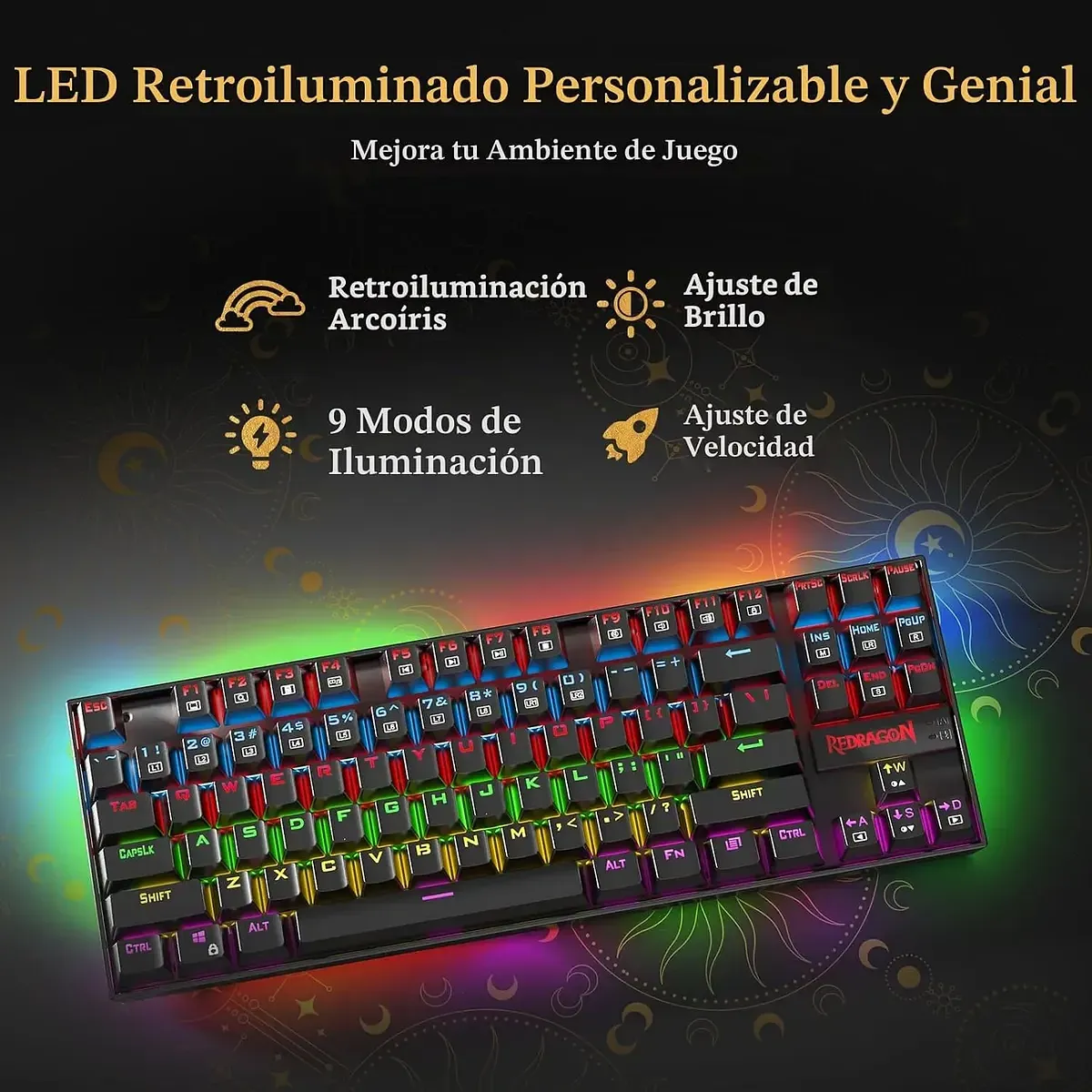 Teclado Mecanico Kumara Redragon K552rgb-1 Sp Red Rgb