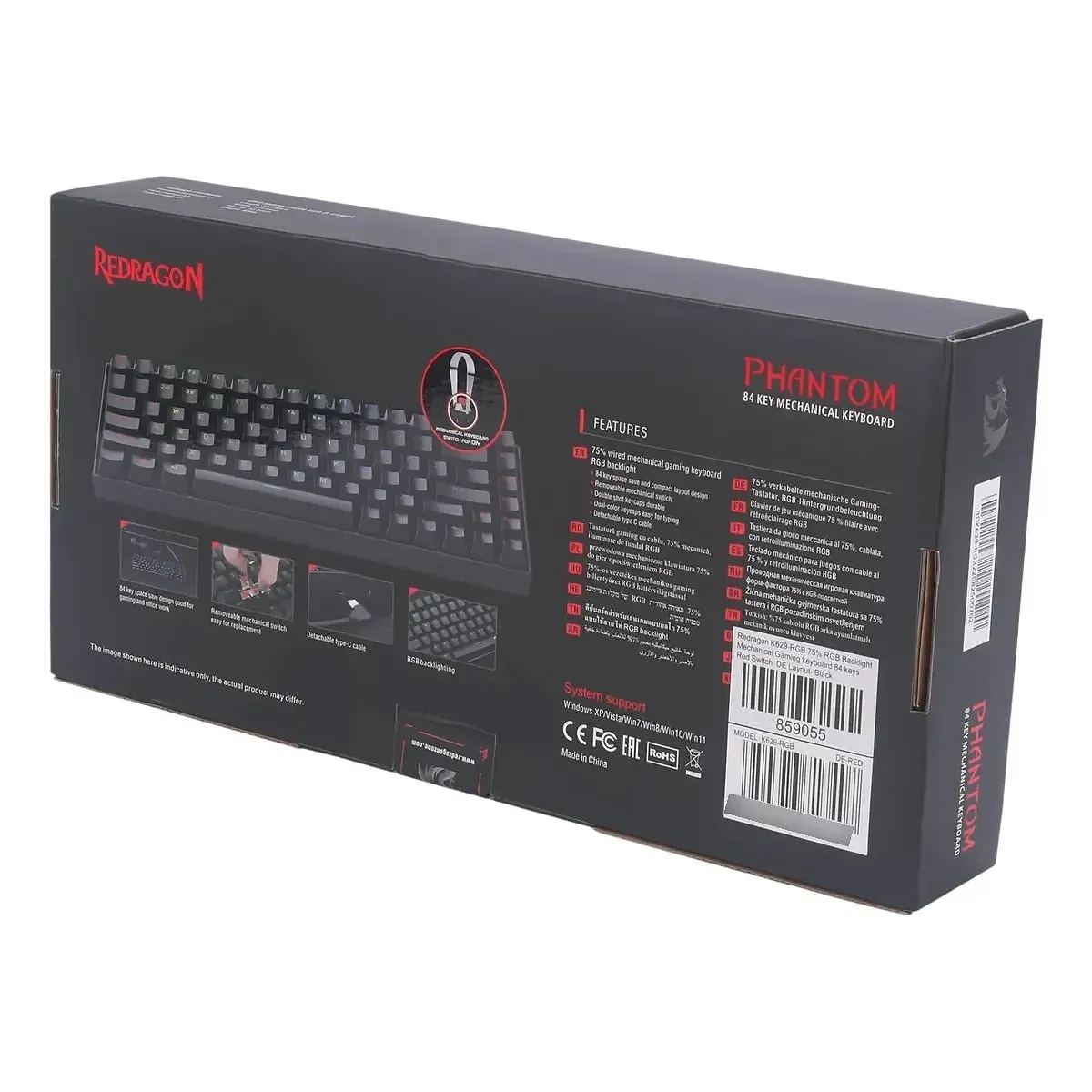 Teclado Gaming Dragonborn K683wbo-rgb 60% Rgb Redragon