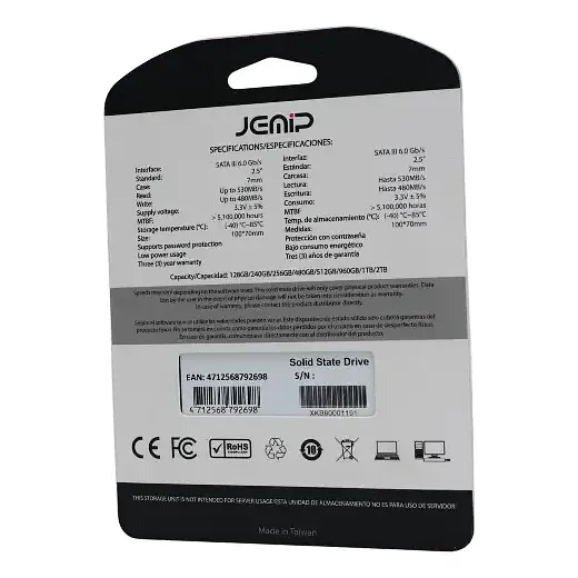 Disco Solido Jemip Ssd 512gb Sata 3