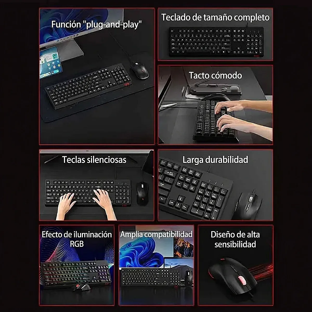 Combo Acer De Teclado Y Mouse Nitro Occ311 3600dpi Español