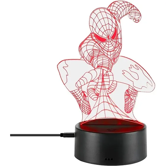 Lámpara 3d Spiderman Multicolor Usb 21cm