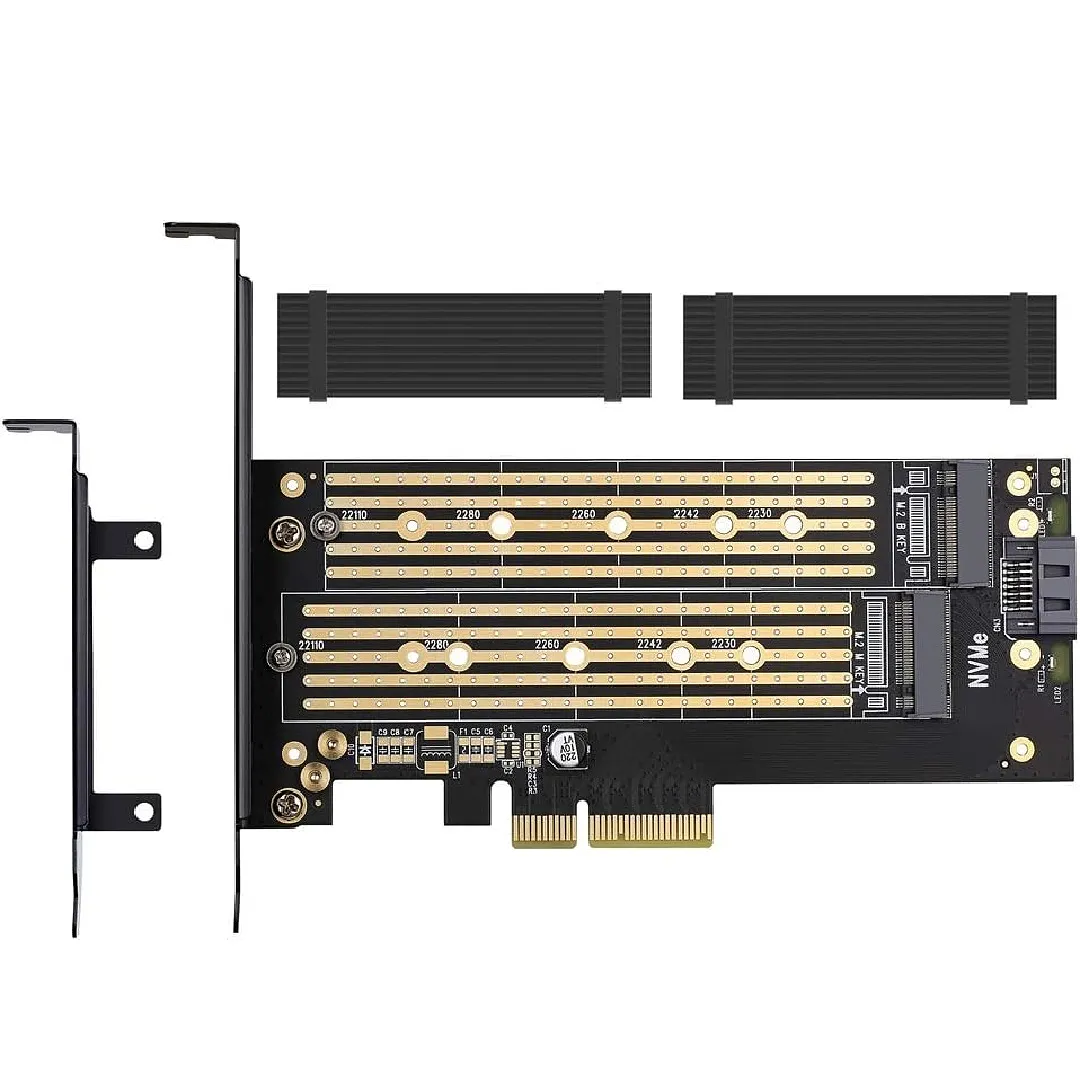 Adaptador Dual M.2 Pcie Para Sata O Pcie Nvme Ssd