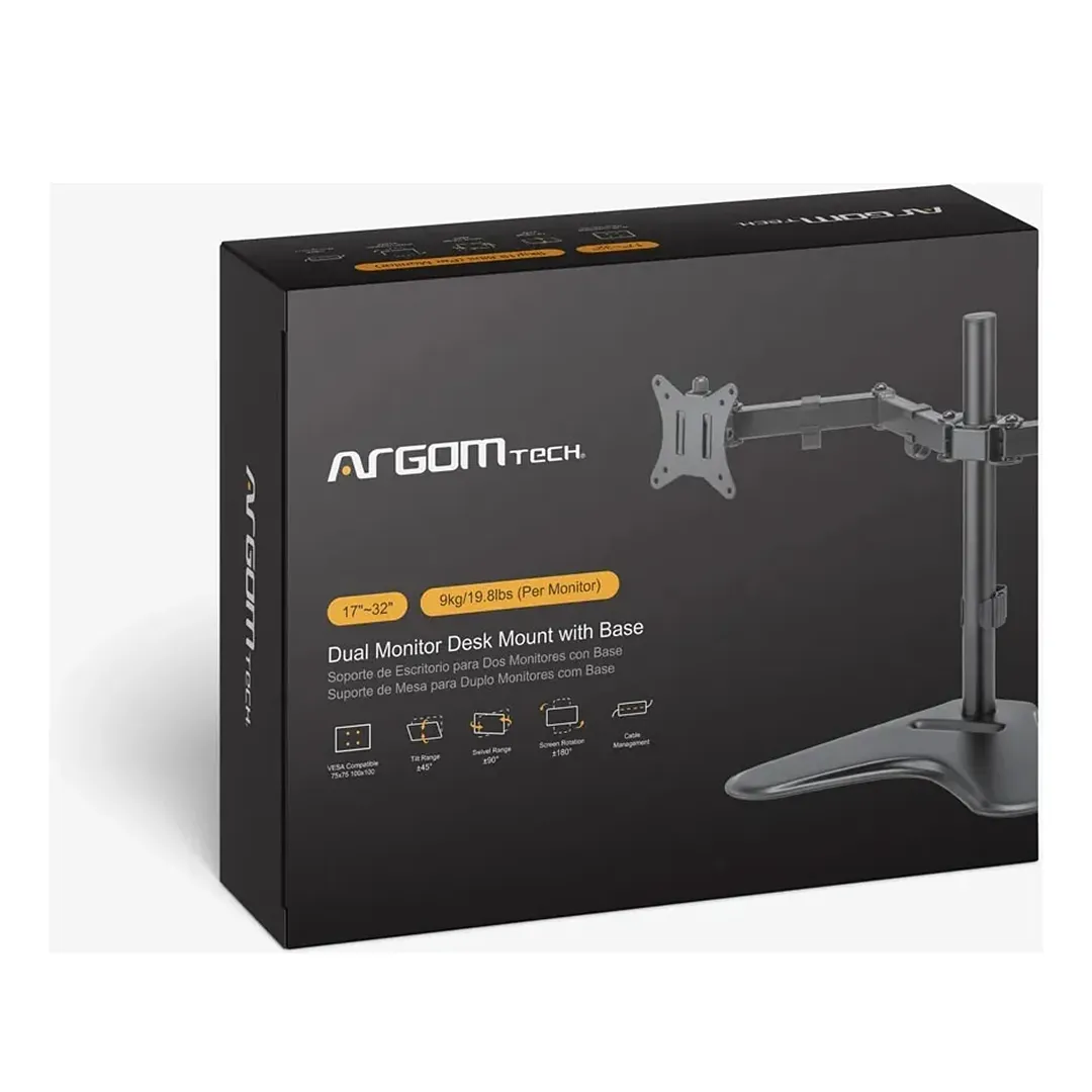 Soporte De Monitor Doble De 17 A 32 Pulgadas Vesa 75/100 Mm