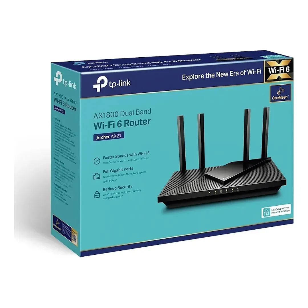 Router Tp-link Gamer Wifi 6 Dual Band Ax1800 Archer Ax21 5g