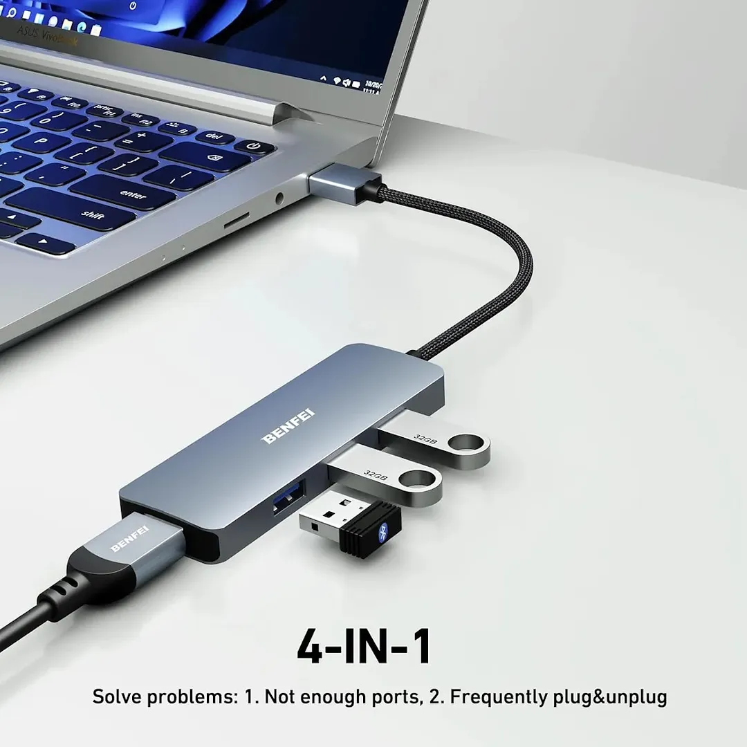 Hubs Multipuerto Usb 3.0 De 4 Puertos 5 Gbps