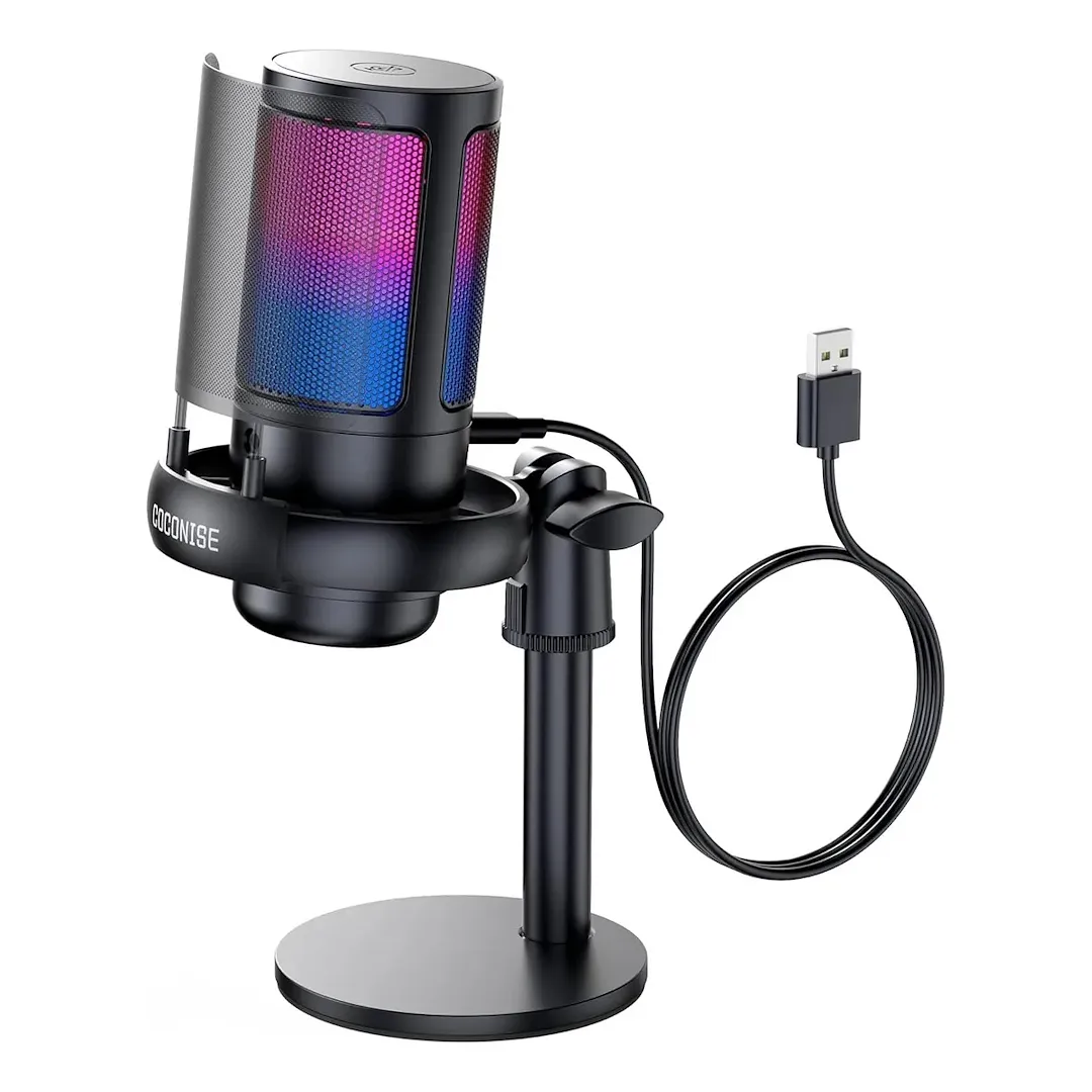 Micrófono Usb Rgb Profesional Gamer, Streaming Y Podcasts