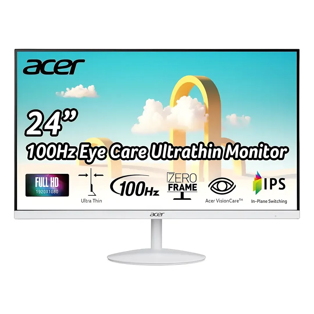 Monitor Acer 24 Fhd Vga Hdmi 100hz Ips Sb242y Color Blanco