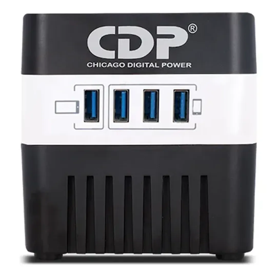 Regulador De Voltaje Cdp 600va 300w 4 Tomas 4 Usb