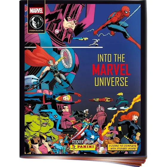 Álbum Marvel Comics. Pasta Suave Panini + 4 Sobres