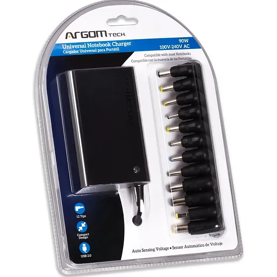 Cargador Universal 90w Dell Hp Lenovo Detección Automática