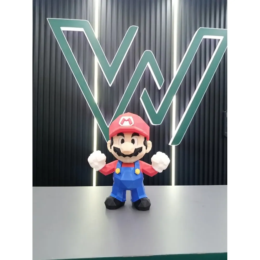Figura Mario Y Luigi Bross Low Poly 15 Cm