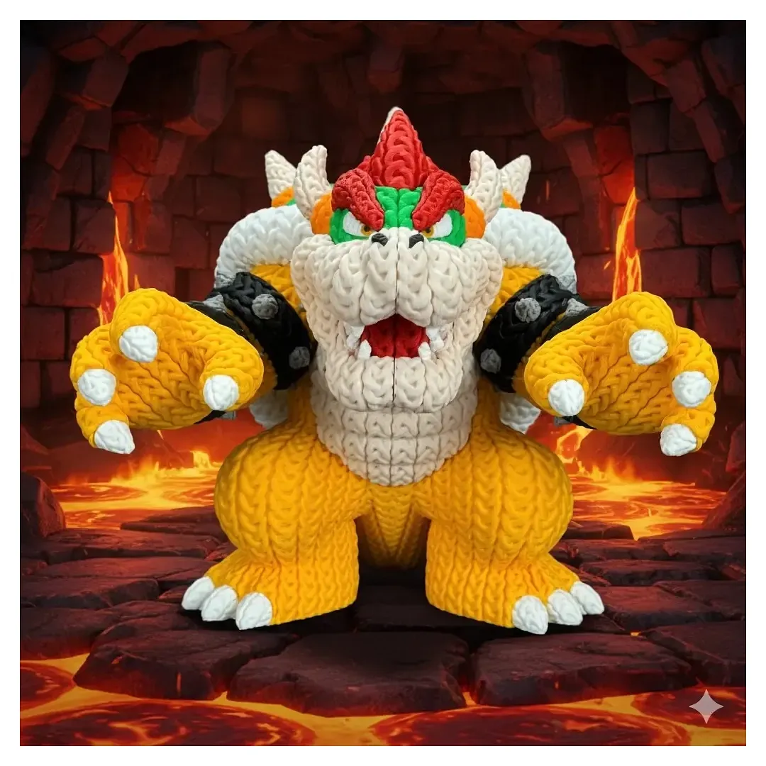 Figura Bowser estilo Tejido 17 Cm Super Mario Bros