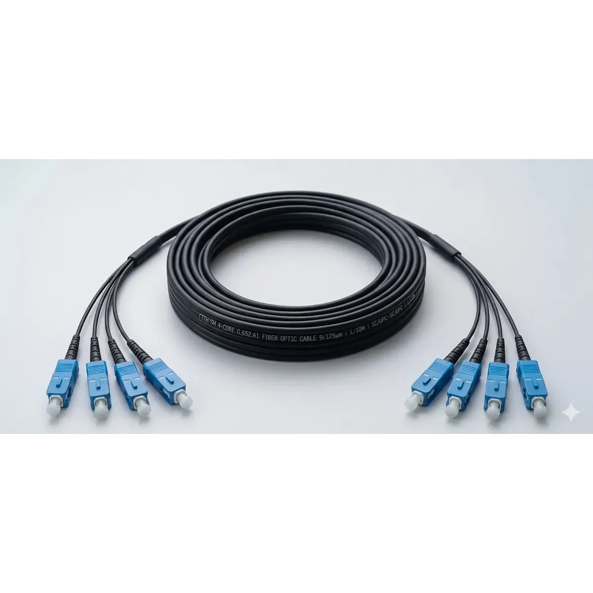 Cable Fibra Optica 4 Hilos Mensajero 8 Conec. Sc/apc - Sc/upc 20 Mtrs