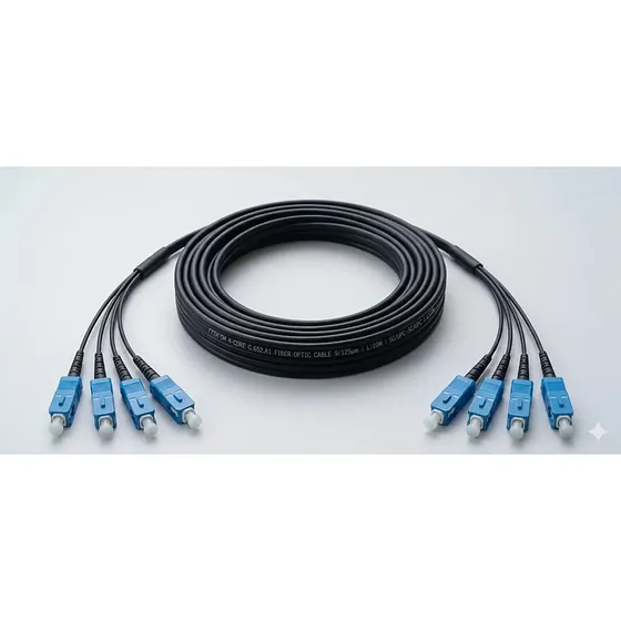 Cable Fibra Optica 4 Hilos Mensajero 8 Conec. Sc/apc - Sc/upc 20 Mtrs