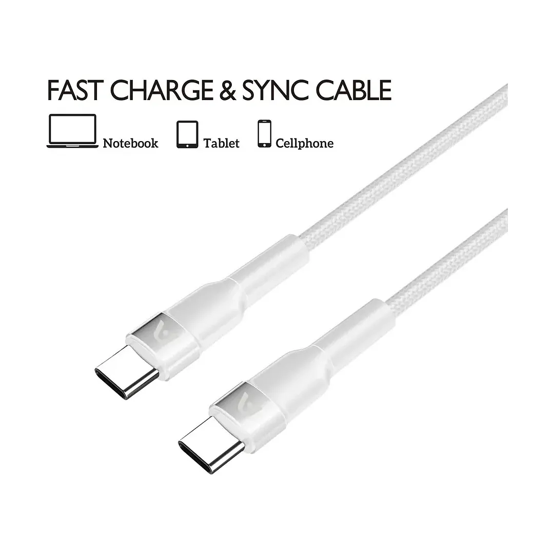 Cable Usb C A Usb C Nailon 65 W 1,8 M Carga Rápida Argomtech