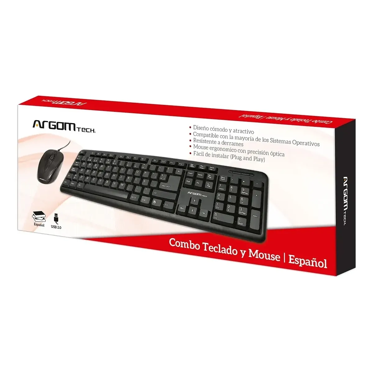 Combo clásico de teclado y ratón USB en español Argomtech