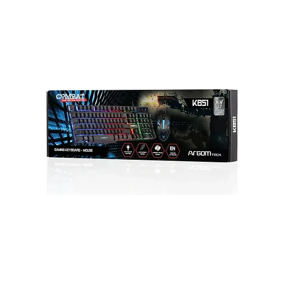 Combo De Teclado Y Ratón Gamer De Combate Kb51 Argomtech