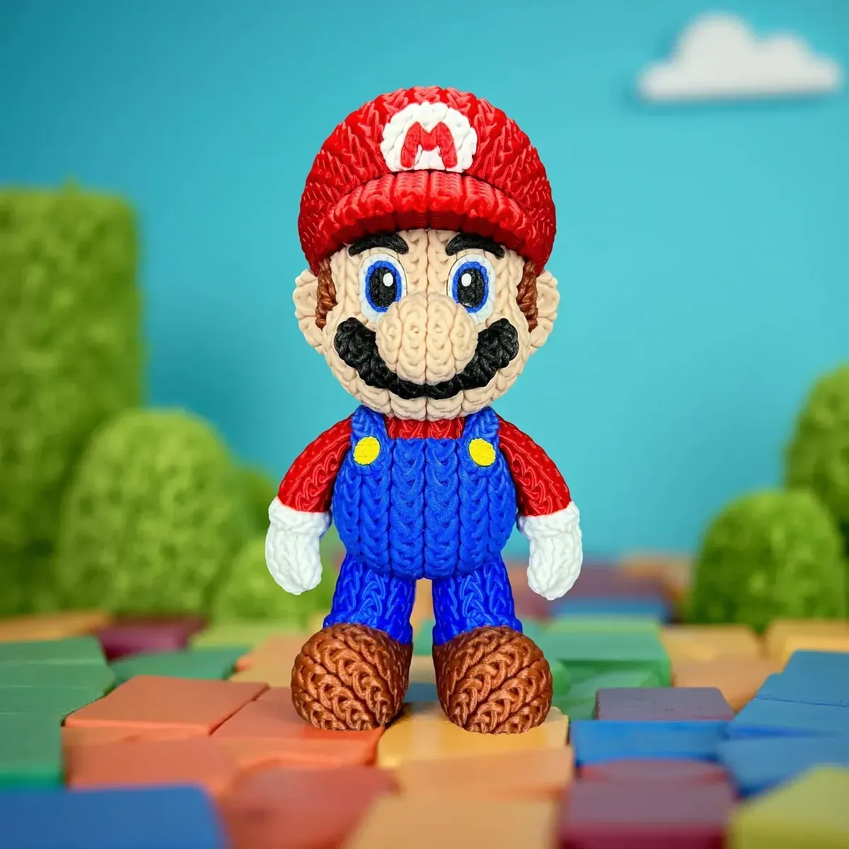 Figura Mario Bros Estilo Tejido 15 Cm Super Mario Bros